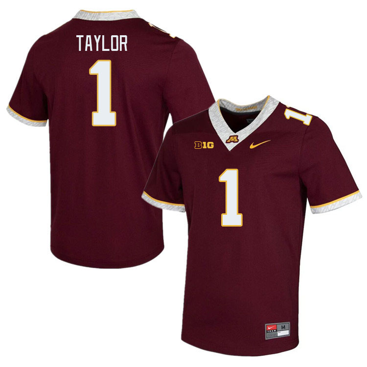 Men #1 Darius Taylor Minnesota Golden Gophers College Football Jerseys Stitched-Maroon
